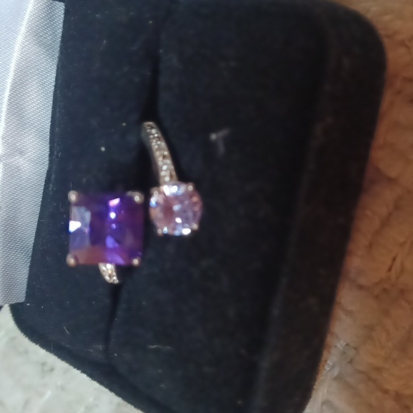 Elegant Purple and Pink Stone Ring - Picture 2 of 7